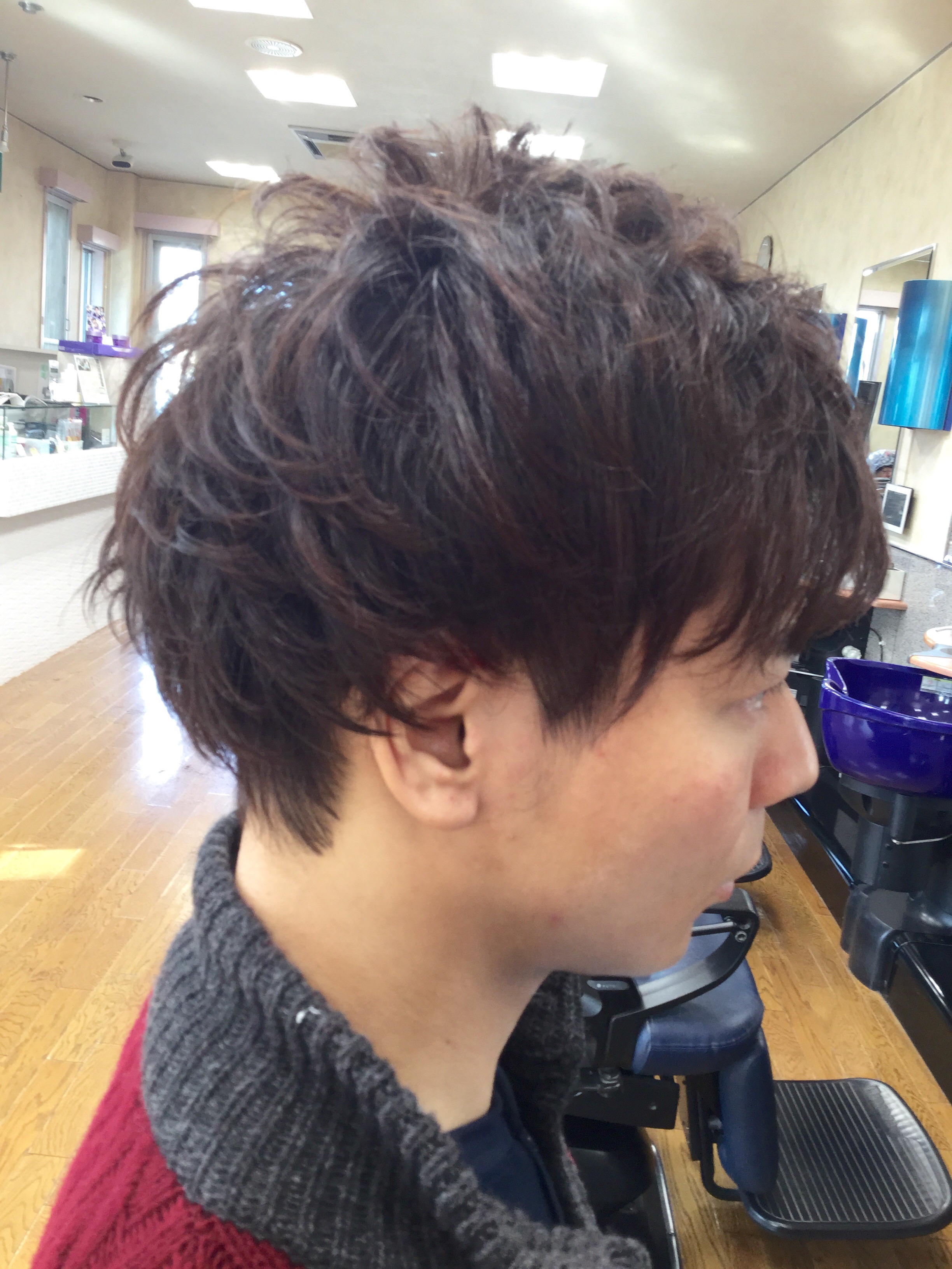 ミディアムショート パーマ ツーブロック アラカワhomme 松本市メンズヘアーサロン アラカワオム