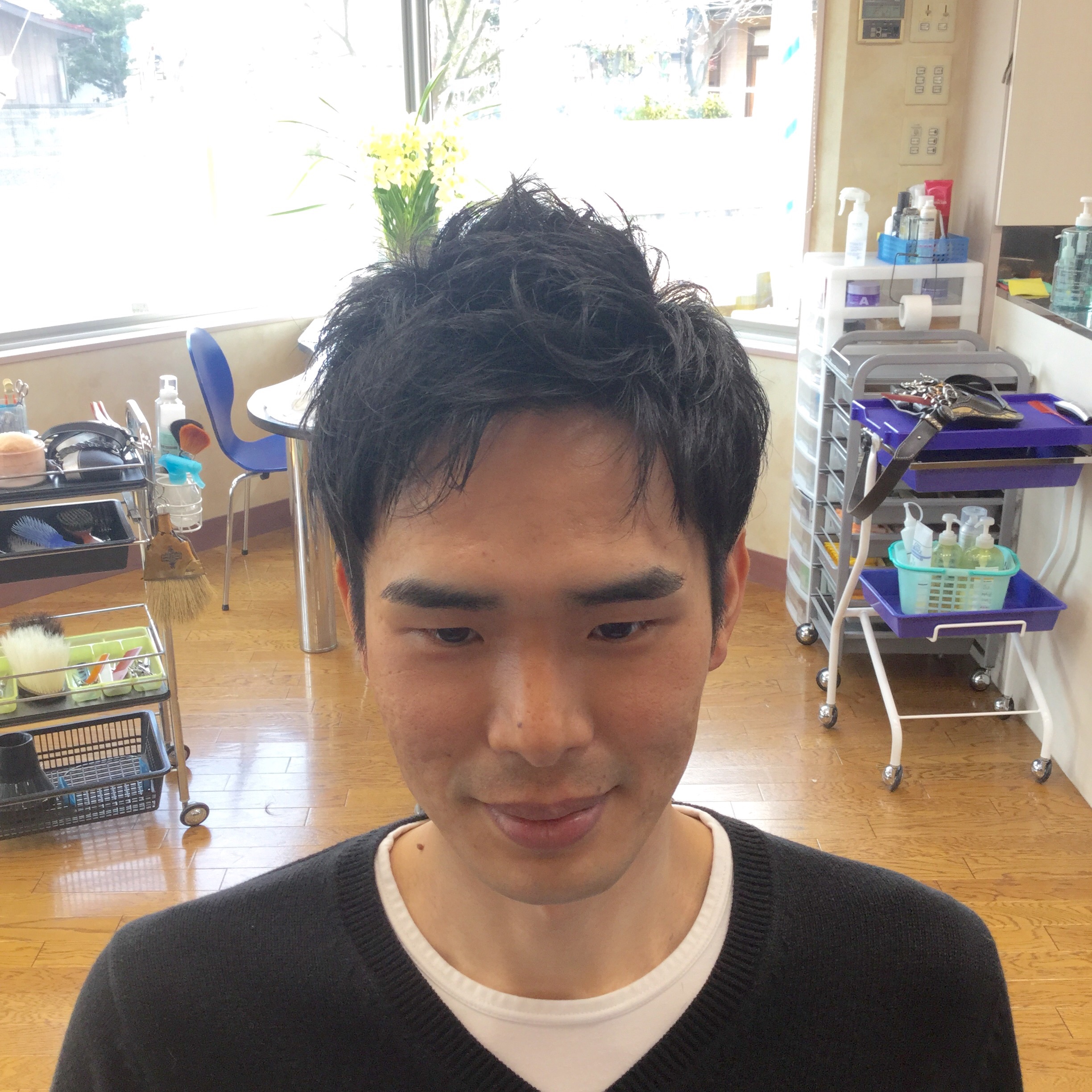 ツーブロック ショート ポイントパーマで動きをプラス アラカワhomme 松本市メンズヘアーサロン アラカワオム