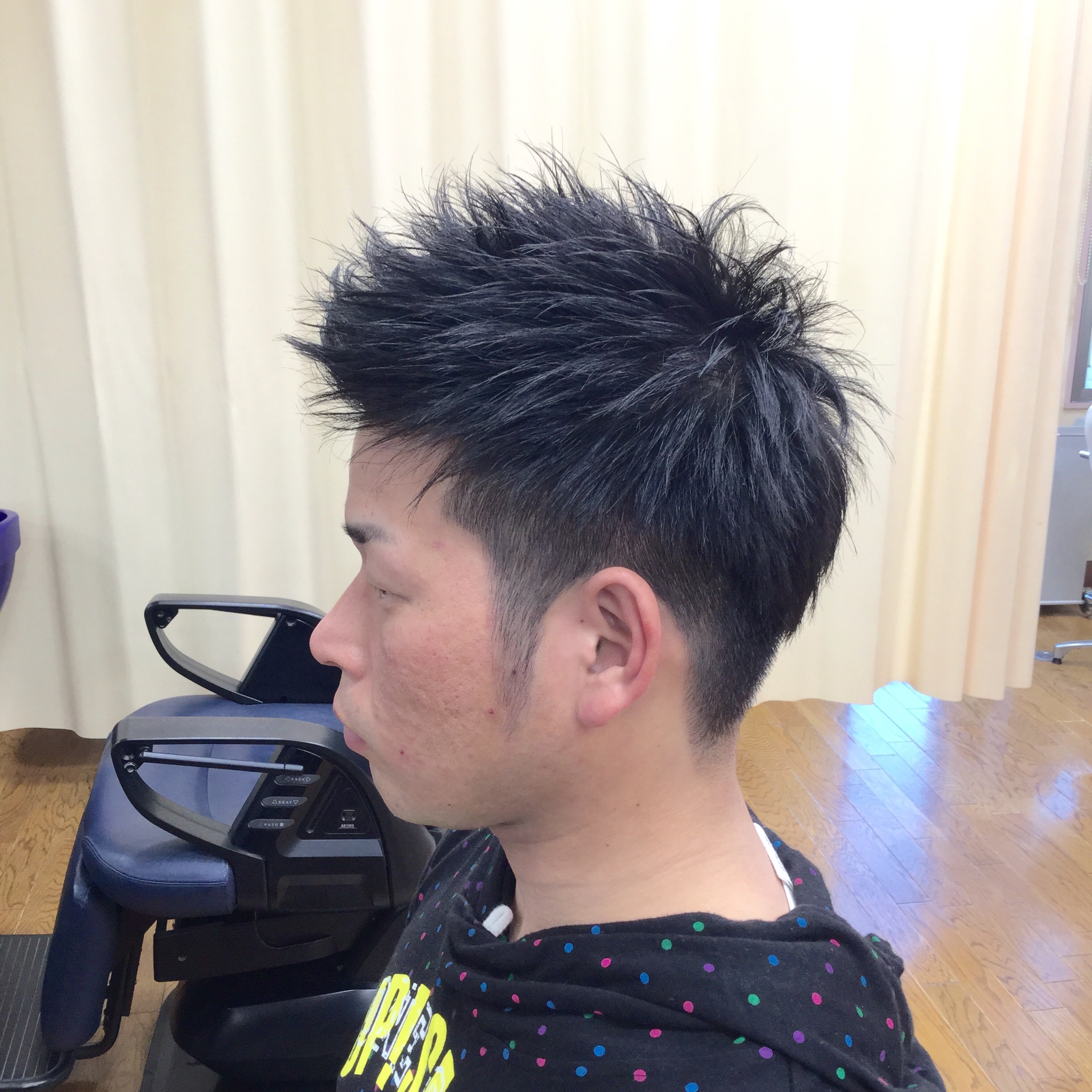 ツーブロック ショートヘアースタイル ソフトモヒカン アップバング アラカワhomme 松本市メンズヘアーサロン アラカワオム