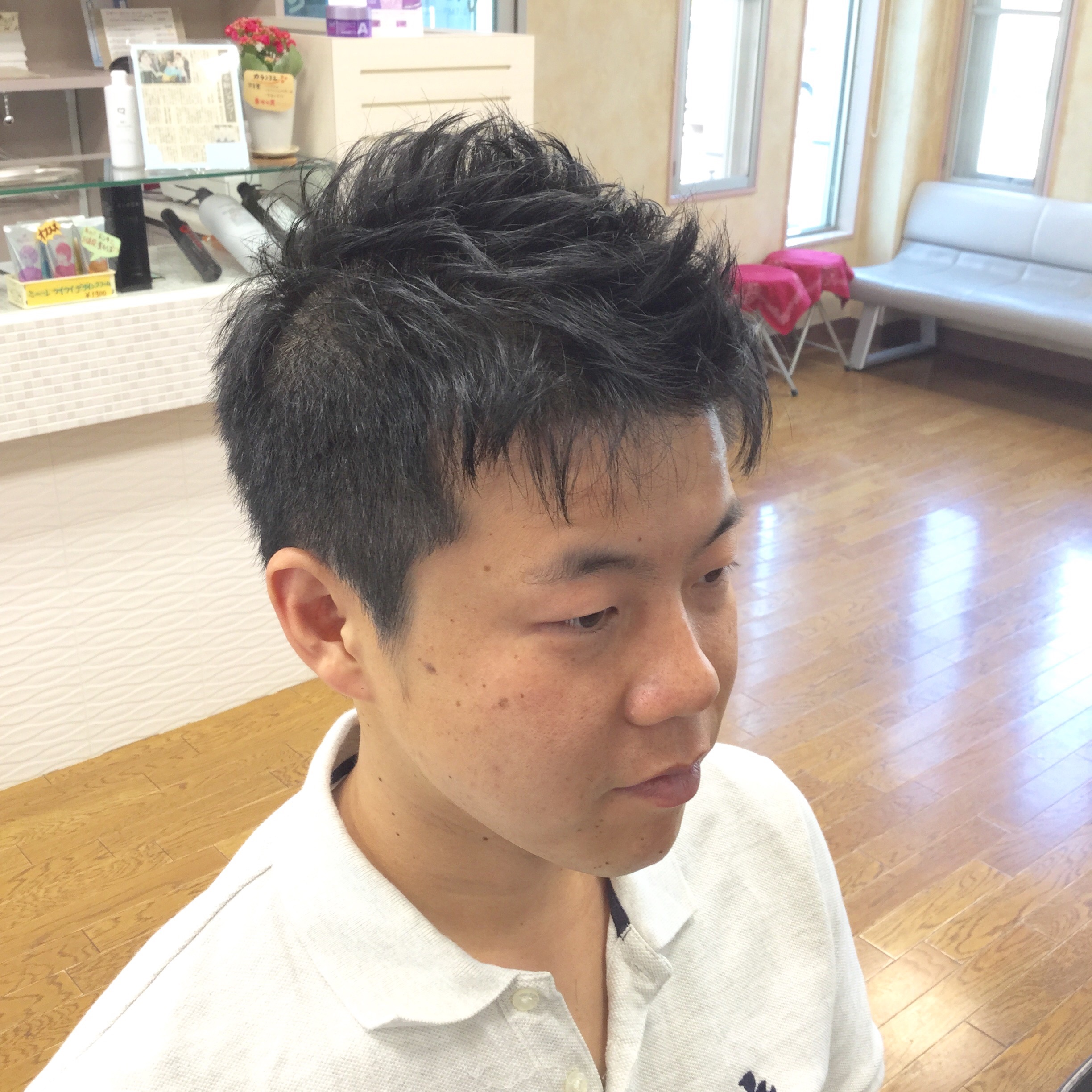 ショートヘアー 自然な感じのソフトモヒカン アラカワhomme 松本市メンズヘアーサロン アラカワオム